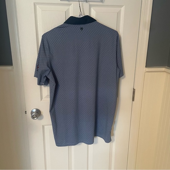 Greyson Performance Waves Polo Golf Shirt Blue Geometric Men’s Large * Fox Logo - Picture 6 of 8